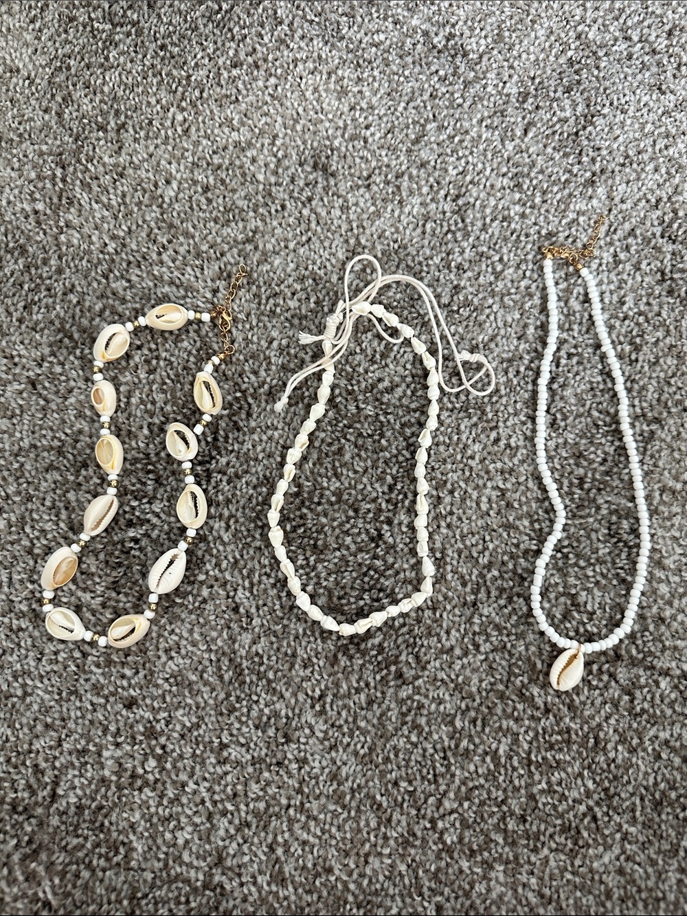 New White Shell Beaded Necklace Set